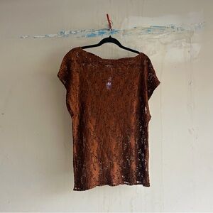 Brown lace top
